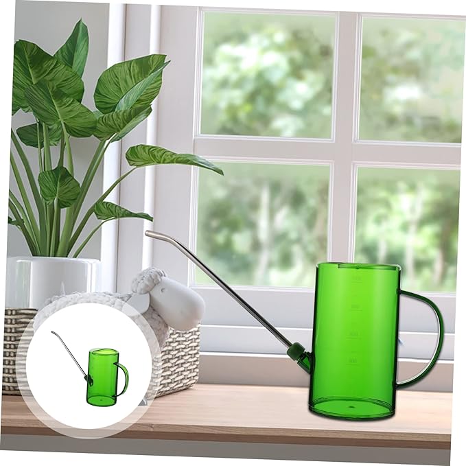 VOSAREA Stainless Steel Long Spout Watering Can for Outdoor Plants 1.5L Sprinkling Kettle Removable Nozzle for Succulents and Garden Use