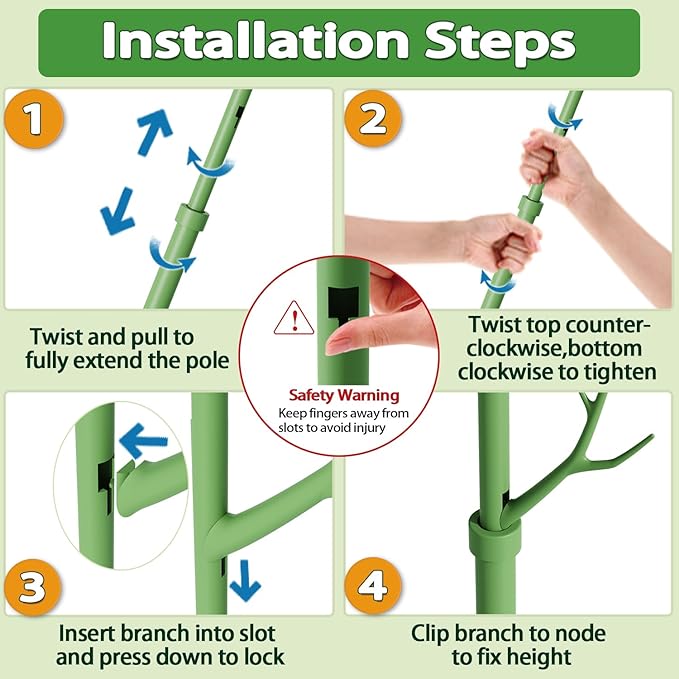 Telescoping Monstera Plant Support Stakes,17IN to 43IN Detachable Branch Plant Sticks Support Tall for Indoor Outdoor Climbing Plants,Adjustable Length Plant Accessories for Potted Plant-2 Pack