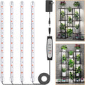 SDOVUERC 4 Bars Grow Light Strips for Indoor Plants with Auto ON/Off Timer 6/12/18H, 5 Dimmable Levels for Shelves Plant Growing(Pack 1)
