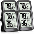 Antonki 4 Pack Mini Room Thermometer Hygrometer Indoor Temperaure and Humidity Monitor Gauge Meter for Home, Baby Room, Office, Incubator, Greenhouse, Reptile - Battery Included - Black