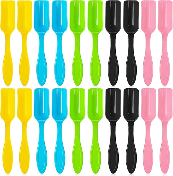 20 Pcs Colorful Mini Shovel, Plastic Mini Gardening Shovel Spoons Soil Scoops, Small Mini Potting Scoop Plant Flower, Coffee Beans, Transplanting Succulents Tools (Colorful)