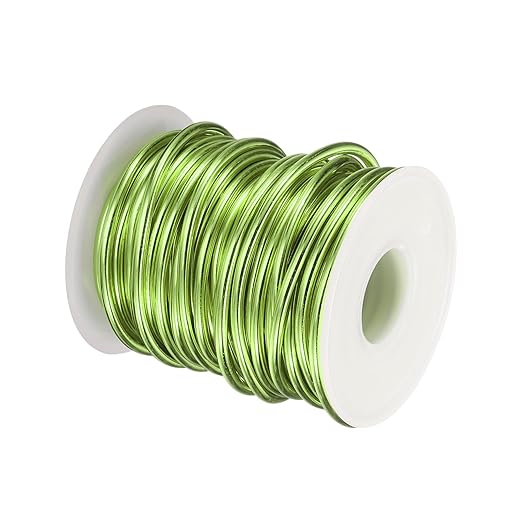 HARFINGTON Bonsai Wire Anodized Aluminum Training Wire Roll 3mm/9 Gauge 33ft Length Bendable Bonsai Tree Wire for Garden, Horticulture, Landscape, Planting, Grass Green
