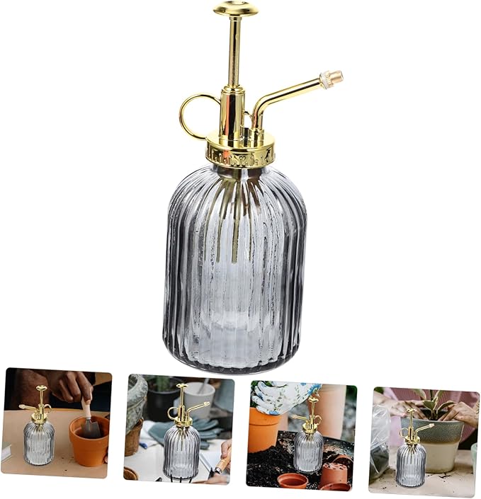 SUPVOX 350ml Vintage Glass Plant Mister Spray Bottle for Indoor and Outdoor Gardening Elegant Design Fine Mist Nozzle for Watering Plants and Flowers