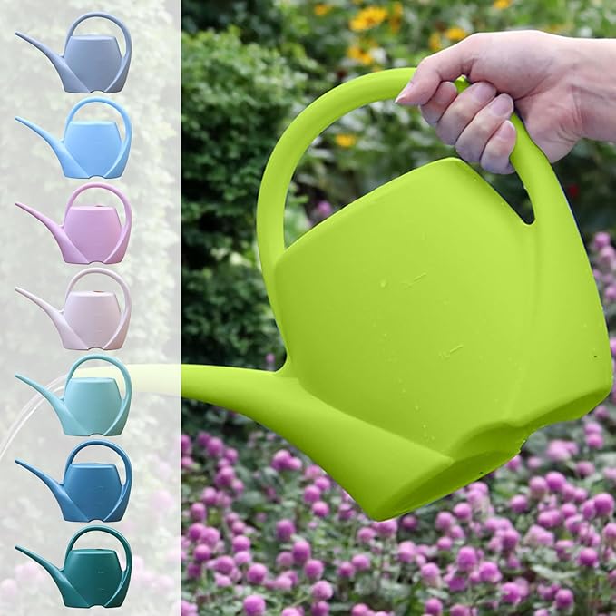 2024 New Plant Watering Can - 𝑾𝒂𝒕𝒆𝒓𝒊𝒏𝒈 𝑪𝒂𝒏 1 Gallon Long Spout Watering Can with Comfortable Handle Plastic 𝑾𝒂𝒕𝒆𝒓𝒊𝒏𝒈 𝑪𝒂𝒏 Outdoor for Garden Plants (Pink)