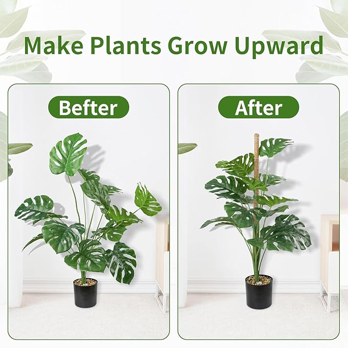 1 Pack 48'' Bendable Moss Pole Monstera Plant Support for Climbing Indoor Plants - Stakes for Potted Climbers (1)