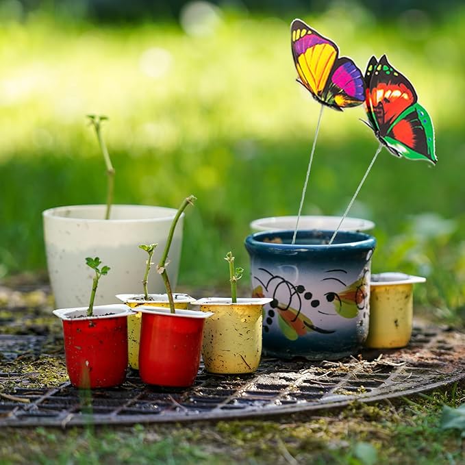 3D Decorative Butterfly Garden Stakes Fake Butterflies Garden Decorations for Yard Patio Lawn Plant Flower Pot Decor, 24 Pcs