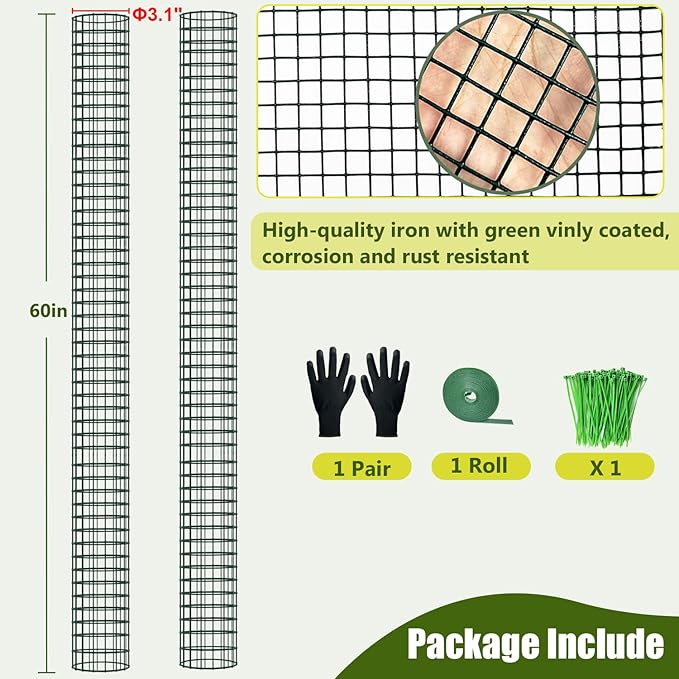 60" Metal Moss Pole, 2 Pack Moss Poles for Plants Monstera, Stackable Sphagnum Moss Pole, Plant Poles for Climbing Plants Work with Sphagnum Moss(2 Pack 60")