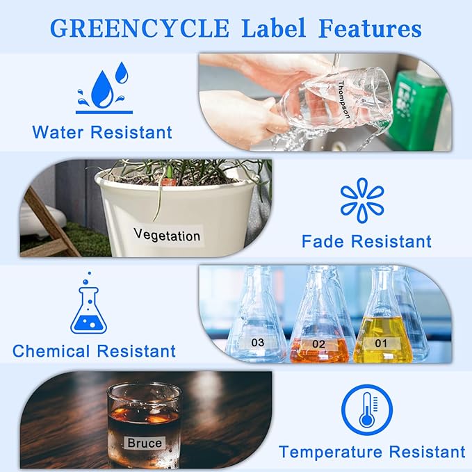 GREENCYCLE 5 Pack Compatible for DYMO D1 Label Maker Refill 45010 S0720500 Black on Clear, 1/2 Inch x 23 Ft for DYMO LabelManager 160 420P 210D 280 360D PnP Label Maker