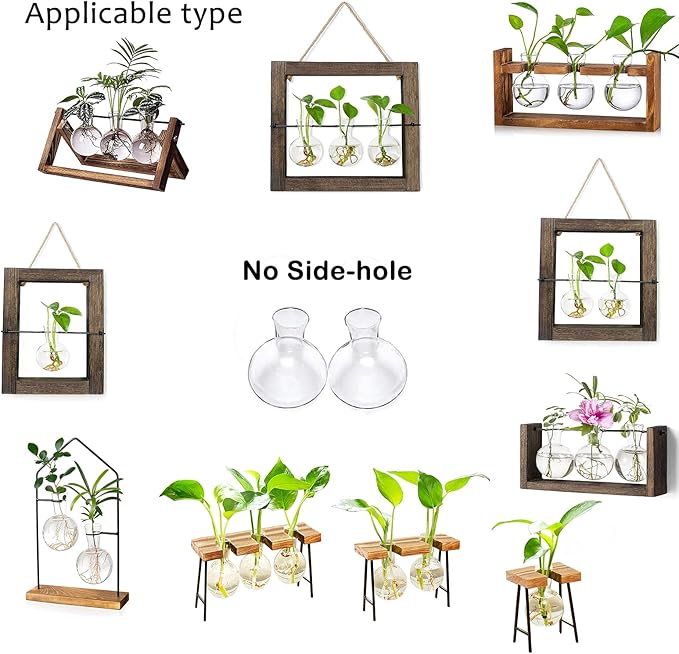 Kingbuy Bulb Forcing Vase Without Side-Hole Plant Propagation Station Air Plant Terrarium for Indoor Hydroponics Water Plants Home Office Decoration Accessories, 2 Pack