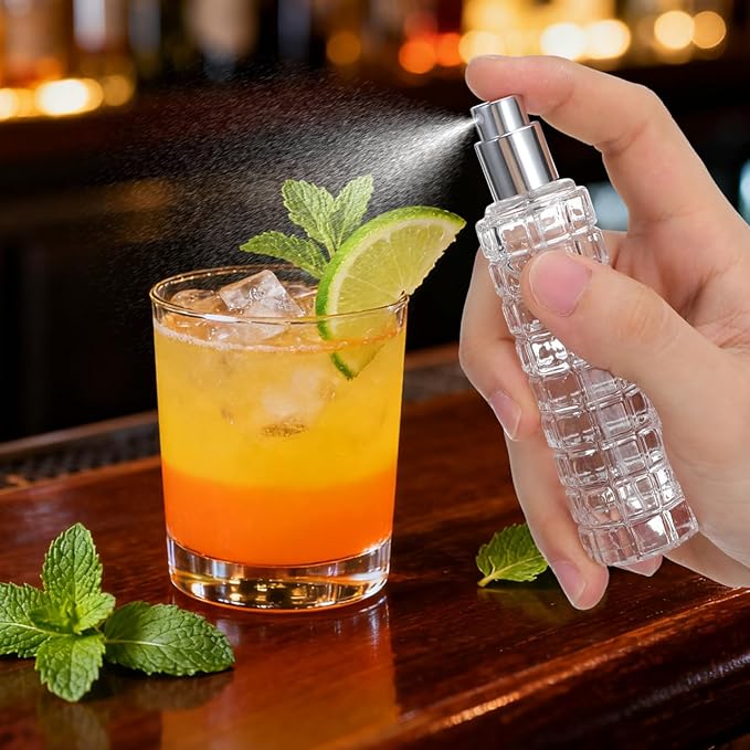 1Pc Cocktail Atomizer Sprayer 45ml Refillable Empty Bitters Spray Bottle Glass Martini Bar Bitter Perfume Mister for Bartending Travel and Home Use Resistant Airtight