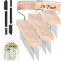 50 Pcs 4 Inch Copper Plant Tags, Metal Plant Labels, Waterproof Garden Label Markers, Weatherproof Metal Garden Tags Plant Labels, Marking Protection Seedling Signs Nursery Tags with 2 Permanent Pen