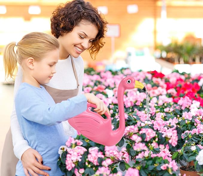 Galashield Plant Watering Can Indoor Outdoor Pink Flamingo 0.4 Gallons