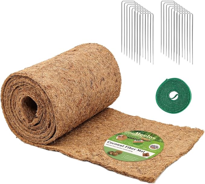 Thick Coco Fiber Liner Roll,120x12.1inch Natural Coconut Liners for Planter Box Flower Basket, Coco Coir Sheets Coconut Fiber Mat,Garden Decoration, DIY Moss Pole,Animal Pet Pad, Reptile Carpet