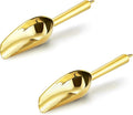 Mini Ice Scoop Set of 2, E-far 3 Ounce Gold Stainless Steel Scoops for Candy/Flour/Sugar, Small Metal Scoops for Party/Canisters Jars/Kitchen Bar/Ice Maker, Rust Proof & Dishwasher Safe