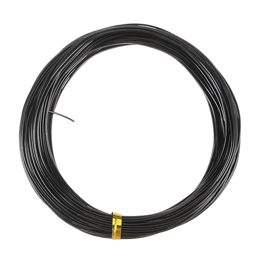 HARFINGTON Bonsai Training Wire 1mm Total 20mm 66 Feet Anodized Aluminum Wire Corrosion Resistant Garden Wire for Plants Bonsai Trees Shaping Bending Indoor, Black