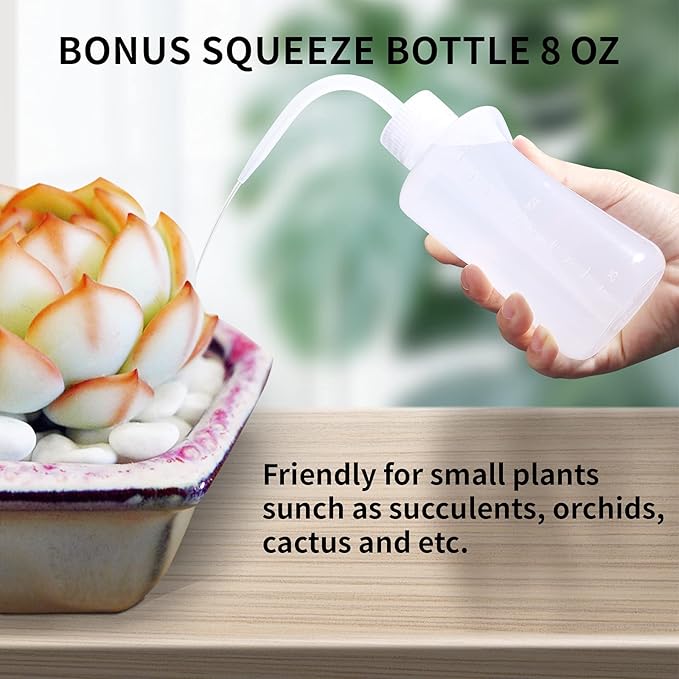 Watering Can Indoor Plants, Small Watering Can 34oz Long Spout Watering Can for Indoor House Plants Outdoor Garden Flowers w Spray Bottle, Squeeze Bottle