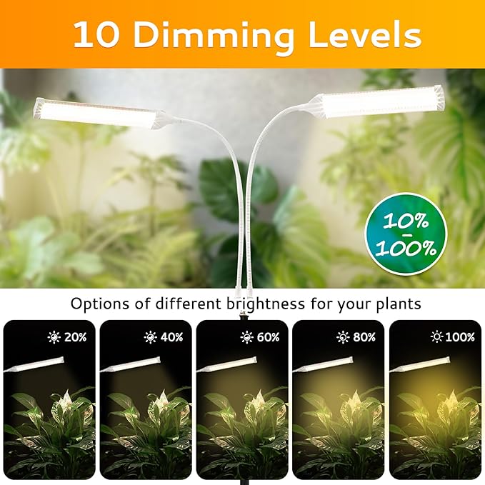 210 LED Grow Lights for Indoor Plants Full Spectrum, LED Plant Light with Stand, Adjustable Height, Plant Grow Lights with Auto 4/8/12/H Timer for Indoor Tall Plants.