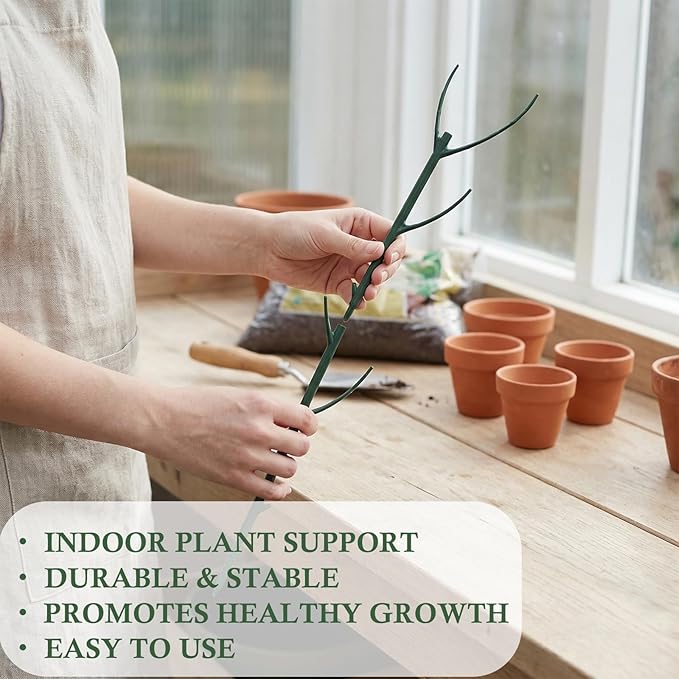 5 Pack Stackable Monstera Plant Support Stakes for Indoor & Outdoor Plants, Adjustable Plant Support Pole with Clamps, Garden Accessories for Monstera and Climbing Plants Replacement for Plant Stakes