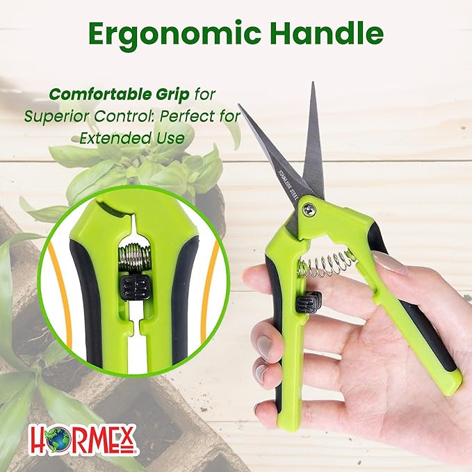 Hormex Cloning Shears - Precision straight-blade shears designed for clean, accurate cuts, ideal for plant cuttings and pruning. Durable, ergonomic and easy-to-use with lock - (2 Pack)