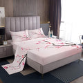 Feelyou Girls Twin Sheets Cherry Blossom Floral Bed Sheet Set for Kids Women Teens Bedroom Super Soft Flowers Pink Decor Bedding Set (1 Flat Sheet,1 Deep Pocket Fitted Sheet, and 1 Pillow Case)