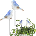 Sosation 2 Pcs Miniature Bird Decorative Stakes Ceramic Bird Figurines Cute Decorative Garden Stakes Mini Animal Garden Decoration for Fairy House Bonsai Indoor Outdoor Lawn Pathway Patio Ornaments