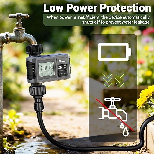 Thiswing 360° Adjustable Drip Irrigation System - 50 FT Garden Watering System with 16 Nozzles & Water Timer, Raised Bed Sprinkler System, Garden Mister for Yard, Lawn, Plants, 5/16" Tubing