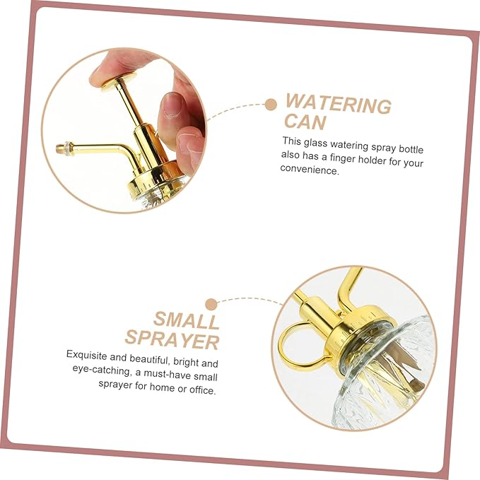 Mikikit Indoor Glass Watering Spray Bottle Retro Plant Mister for Use Fine Mist for Houseplants Gardens and Cleaning