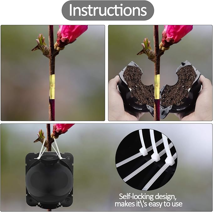 16 PCS Large Size Plant Root Growing Boxes Grafting Device, Reusable Plant Rooting Device Ball, High Pressure Propagation Ball Rooter Boxes for Garden (L 16pcs)