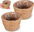 TOYANDONA 2pcs Modern Woven Plant Pots Natural Woven Planter Baskets Liner for Indoor Outdoor Random Color 5.1 inch