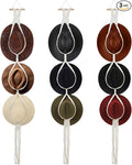 3 PCS Macrame Hat Hangers for Wall, Bohemian Hand Weaving Boho Hat Rack Organizer for Cowboy, Wide Brim, Bowler & Fedora Hats, Decorative Western Door & Wall Hanging Display (3 Hats Style)