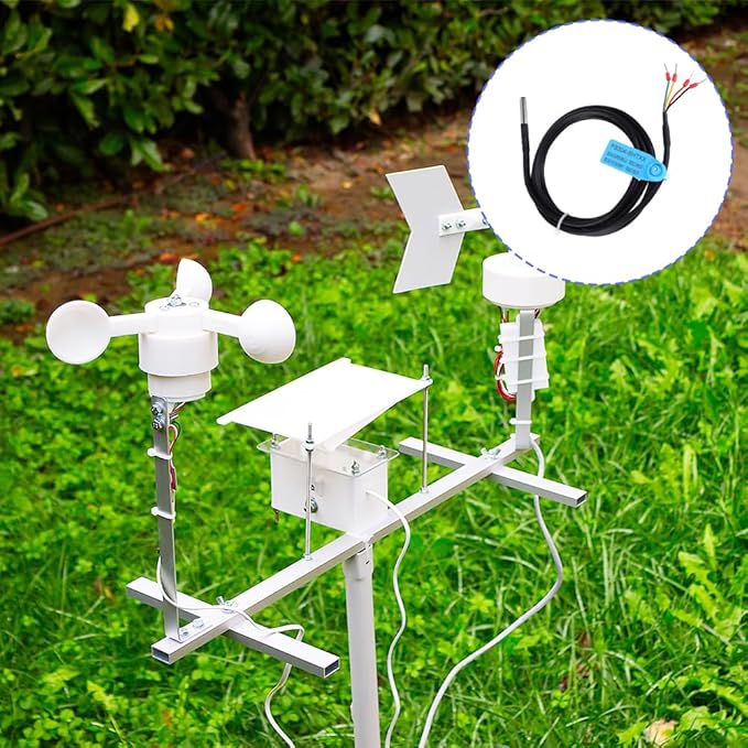 Temperature Humidity Sensor, I2C Interface FS304 SHT30 FS304 SHT31 FS304 SHT35 Waterproof Digital Thermal Soil Probe Module Stainless Steel Room Thermometer Hygrometer with Extension Cable(SHT31)