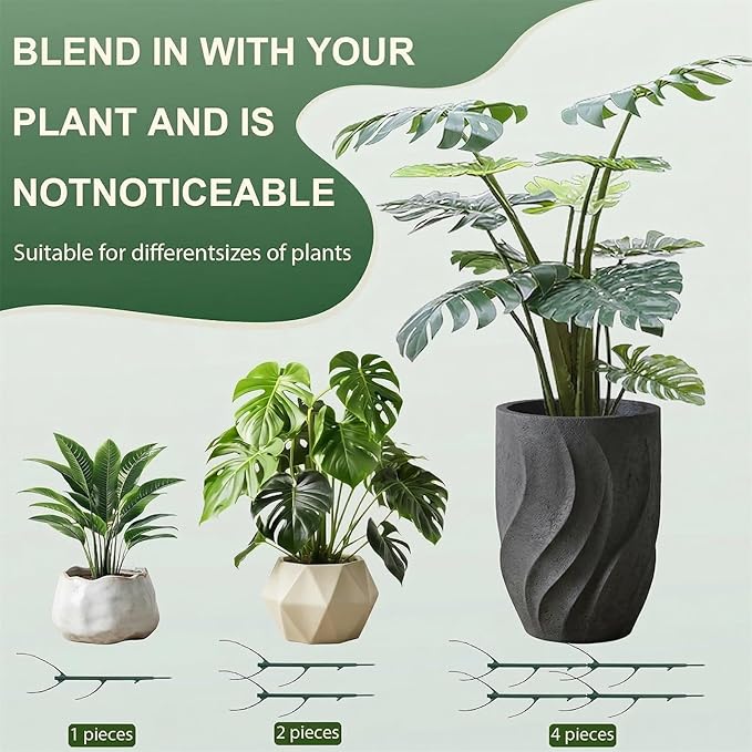 10 Pack Stackable Monstera Plant Support Stakes, Plant Sticks Support Tall for Pothos Climber, Plant Support Garden Stakes for Indoor & Outdoor Pots, Essential Monstera Support for Climbing Vines