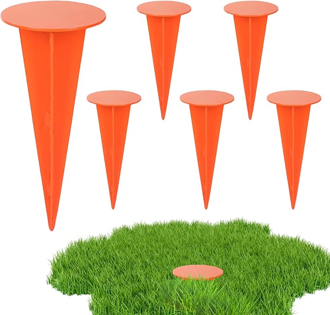 6 Pack Low Profile Survey Stakes Brass Heavy Duty Survey Markers Stakes Low Profile Survey Markers Property Line Markers Property Markers for Property Line Ground Septic Tank Markers