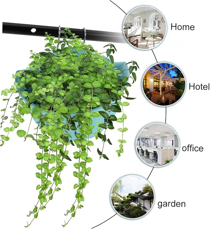 POPETPOP 2pcs Modern Geometric Wall Pot Indoor Plant Hanging Planter Plastic Flowerpot Hook Space Saver for Home