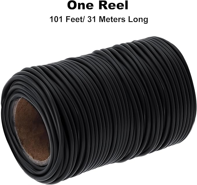 TELENT OUTDOORS 101 Feet Black Plant Twist Ties, Soft Plant ties for Vine Support, 3mm TPR Flexible Garden Tie for Plants Gardening Office Home Use