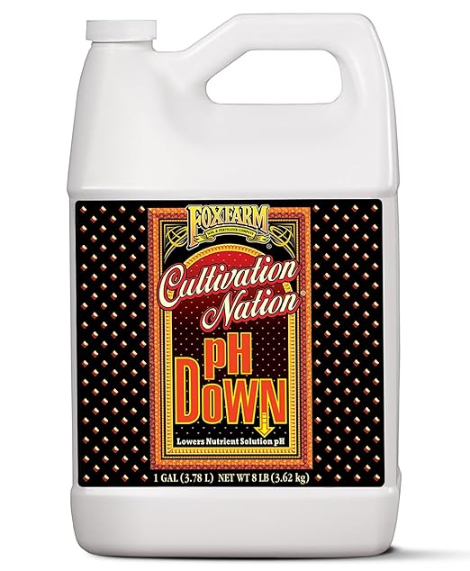 FoxFarm Cultivation Nation pH Down for Plants’ Nutrient Solutions - Formulated with Citric Acid for Adjustment - Ideal for Soil & Hydroponics, Lowers pH Levels of Nutrient Solution - 1 Gallon