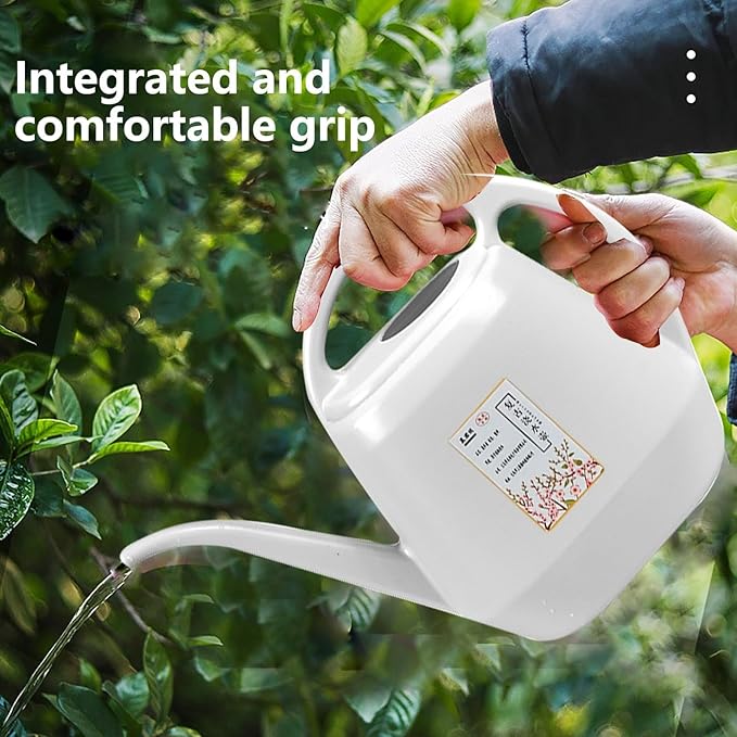 1 Gallon Long Spout Plastic Watering Can with Handle Lightweight Large Watering Can for Garden Flower House Office Indoor Plants Succulent Bonsai