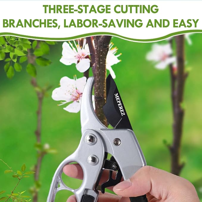 Premium German-Made Pruning Shears – Ergonomic, Heavy-Duty Hand Pruners Designed for Precision Cutting of Plants; Ideal for Gardeners and Individuals with Arthritis or Reduced Hand Strength