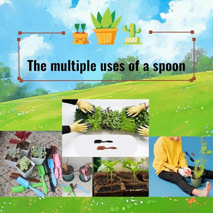 10Pcs Yueeer Mini Shovel,Plastic Mini Gardening Shovel Spoons Soil Scoops,Succulent Sand Scoops/Coffee Beans，Small Mini Potting Scoop Plant Flower Cultivation Digging Transplanting Tools (5-Colors)