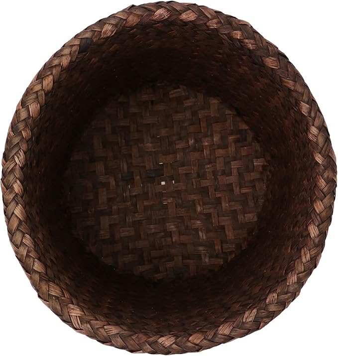 6 inch Seagrass Planter Basket, rattan plant basket Woven Flower Plant Pot Plant Container Flower Pot Cover, Stylish Planter Baskets for Indoor Plants- wicker storage bins S woven plant basket