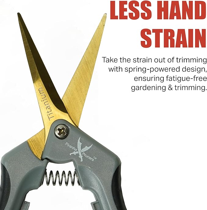 Piranha Pruner Trimming Scissors Garden Shears, Plant Trimmers, Gardening Hand Tools, Curved Titanium Blade