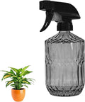 YYTSGG Glass Plant Mister Bottle, 15oz Refillable Water Spray Bottle with Adjustable Mist Nozzle for Indoor Flowers, Outdoor Gardening, Cleaning, Hair and Pets Care (Gray)