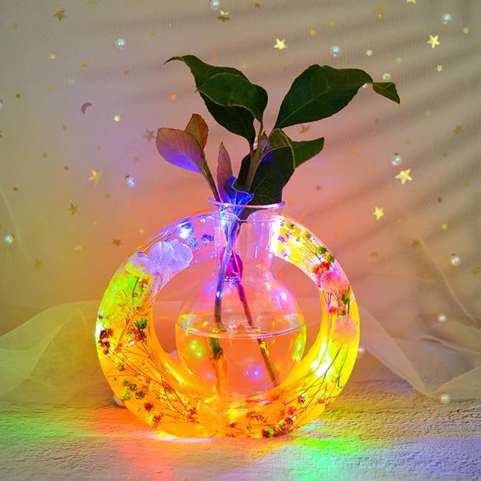 Vase Frame Resin Mold,Oval Shape Flower Plant Hydroponic Concrete Cement Mould for Propagation Station,with Calabash Shaped Plastic Bottle,Centerpieces,Weddings,Housewarming,Kitchen&Home