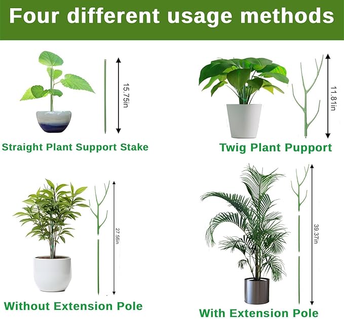 12 Pack Stackable Monstera Plant Support Stakes, Climbing Plants Support Monstera Trellis for Indoor Outdoor, Alternative to Moss Pole (39inch/12 Pack)