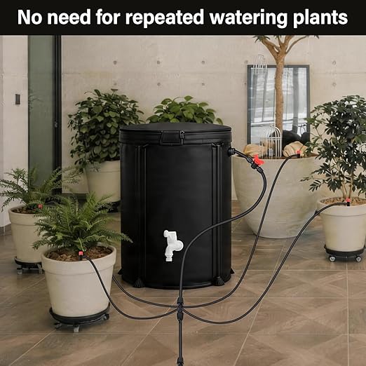 Auto Drip Irrigation System Kits for Plants, with 13 Gallon Bucket and 25W Water Pump, Automatic Watering System for Indoor and Outdoor for Grow Tent, Greenhouse, Lawn