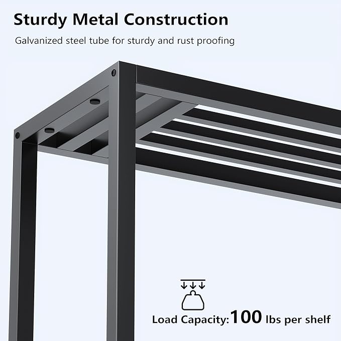 Plant Stand Indoor Outdoor,3 Tier Ladder Metal Plant Stands Riser,Heavy Duty Wrought Iron Plant Shelves for Multi Large Pots,Black Tiered Flower Display Holder for Living Room,Patio,Balcony