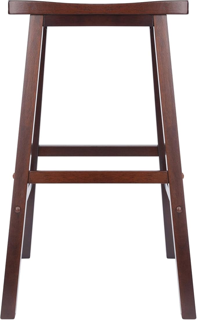 Winsome Satori Saddle Seat Counter Stool, 29" in Black, Classic Backless Bar Chairs for Kitchen & Dining Room Seating, Timeless Essential Furniture for Home, Dorm, Apartments