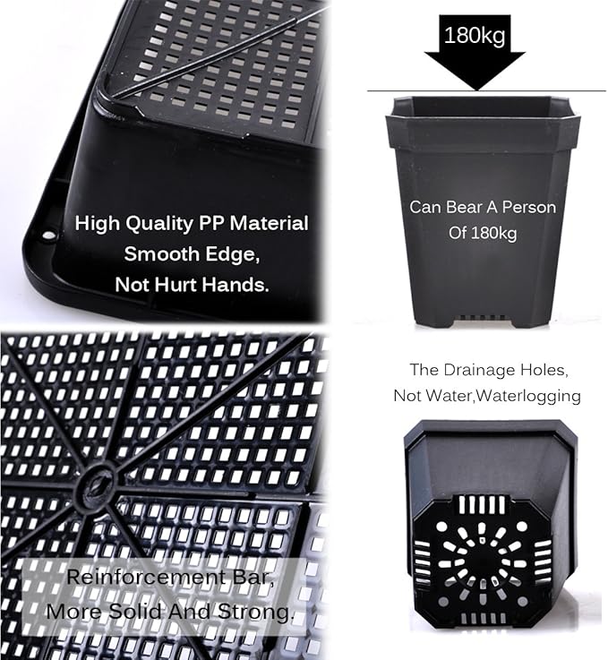 eZAKKA 37x30cm Seed Starter Tray Seed Seedling Starting Kit Plant Germination Kit Humidity Dome with 20 Pieces Square Seed Starter Pots (Black Pots)