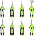 8 Pack 6.5 Inch Gardening Scissor Hand Pruner, Precision Tip Pruner with Straight Stainless Steel Blades, Pruning Shears Hand Pruners for Gardening Plant Flower Bonsai, Green