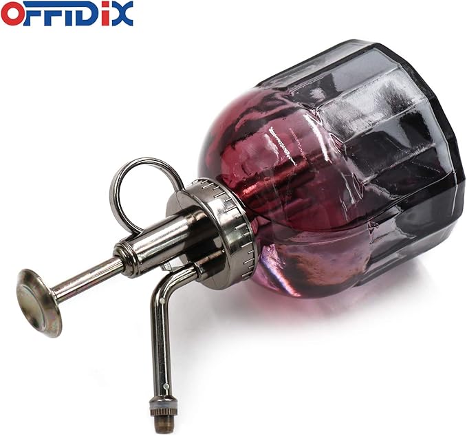 OFFIDIX Glass Spray Bottle,Flower Mister Indoor Plant Watering Can Plant Mister(Wine Red Gray Gradient),Sprayers Watering Nozzles Replacement for Plant Mister